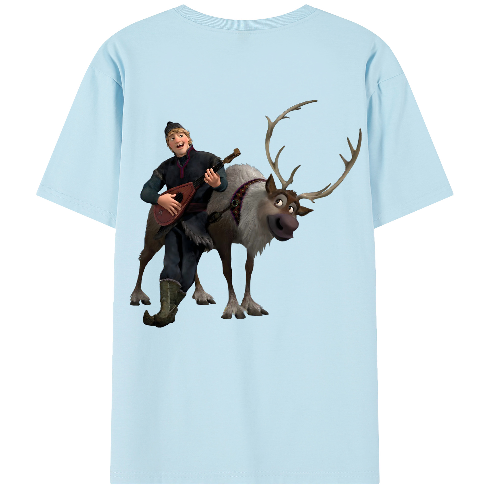 （画像用） アナと雪の女王 アンナ エルサ Frozen Anna Elsa 綿100％半袖Tシャツ（背面プリント）